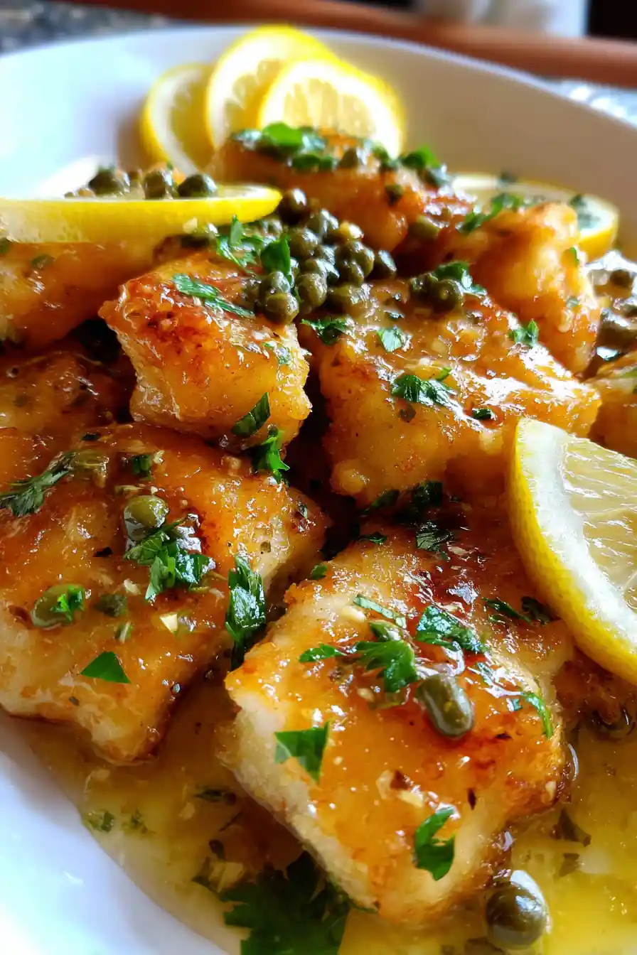 25 Minute White Fish Piccata With Zesty Lemon Caper Sauce