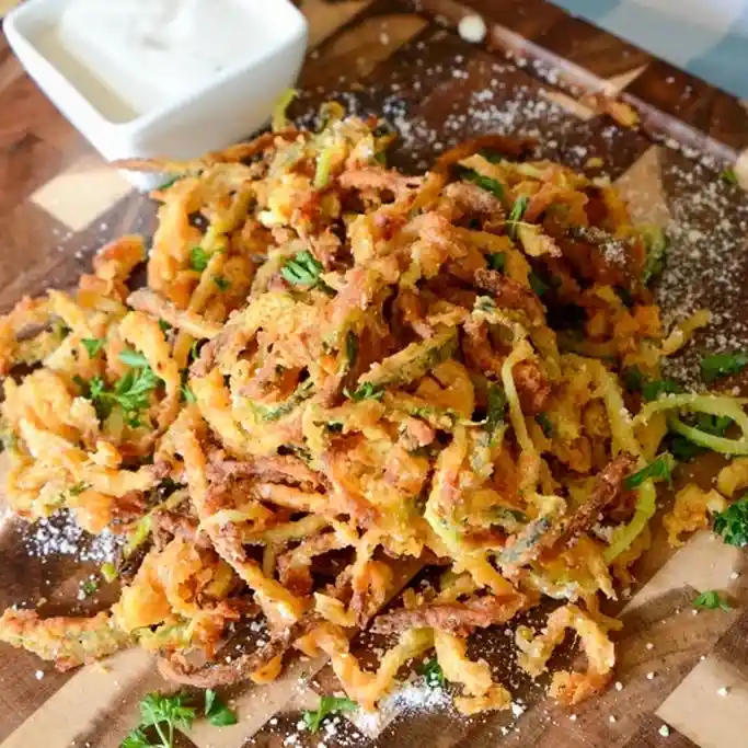 Crispy Air Fryer Curly Zucchini Fries 3 Recipe image