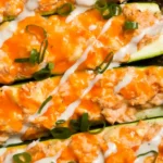 Buffalo Chicken Stuffed Zucchini Boats 4 Buffalo Chicken Stuffed Zucchini Boats