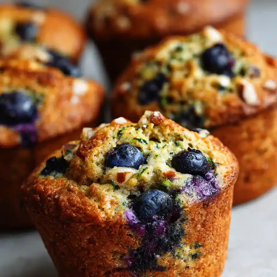 Healthy Blueberry Zucchini Muffins for Breakfast 3 Recipe image