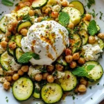 Grilled Zucchini and Chickpea Salad with Burrata and Chili Oil