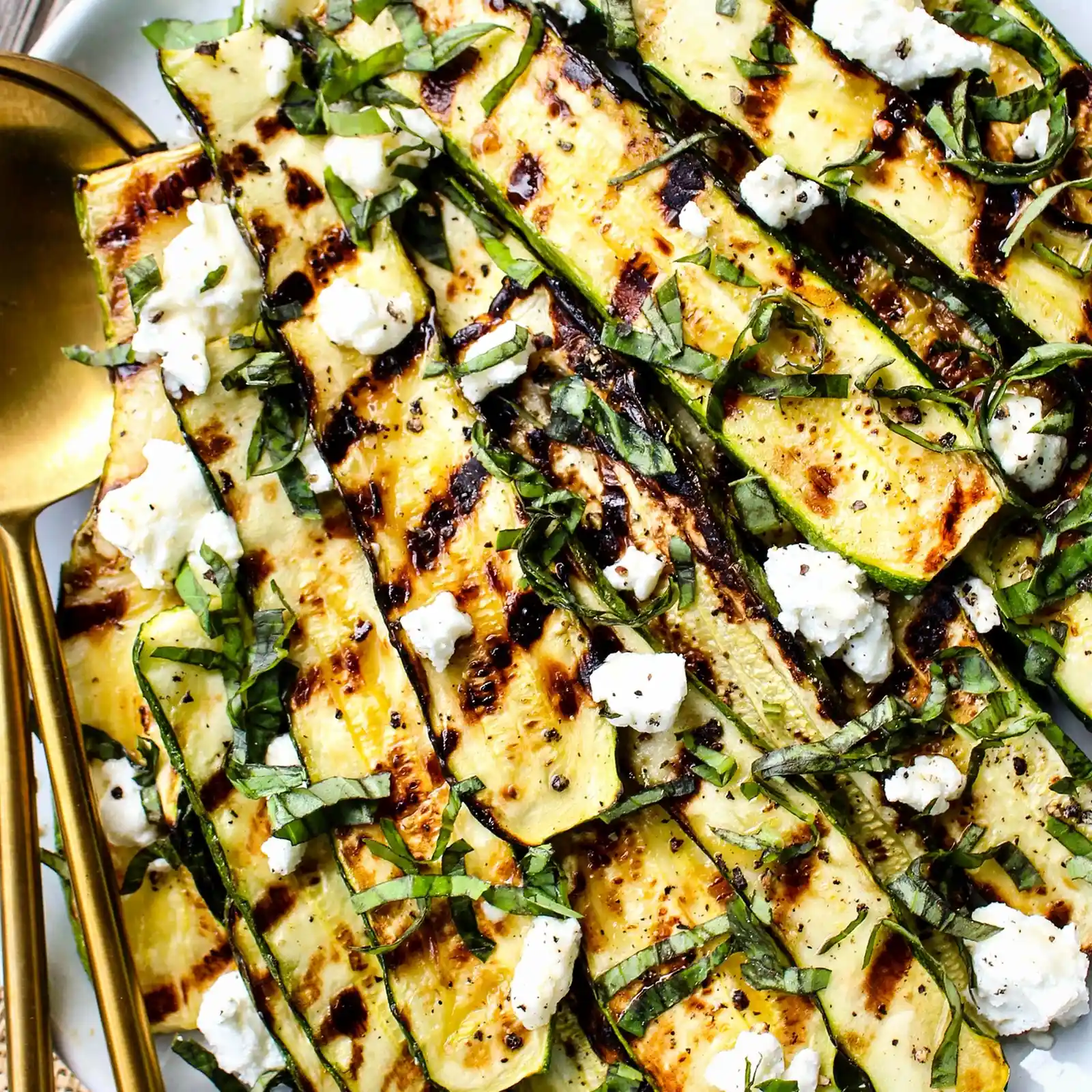 Grilled Zucchini With Goat Cheese, Basil & Honey 3 Recipe image