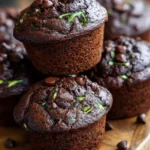 Rich Double Chocolate Zucchini Muffins 4 Rich Double Chocolate Zucchini Muffins