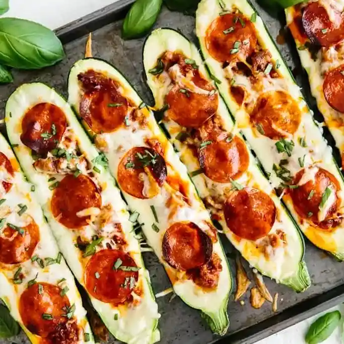 Savory Pizza-Style Stuffed Zucchini Boats 3 Recipe image