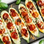 Pizza Stuffed Zucchini Boats 4 Pizza Stuffed Zucchini Boats