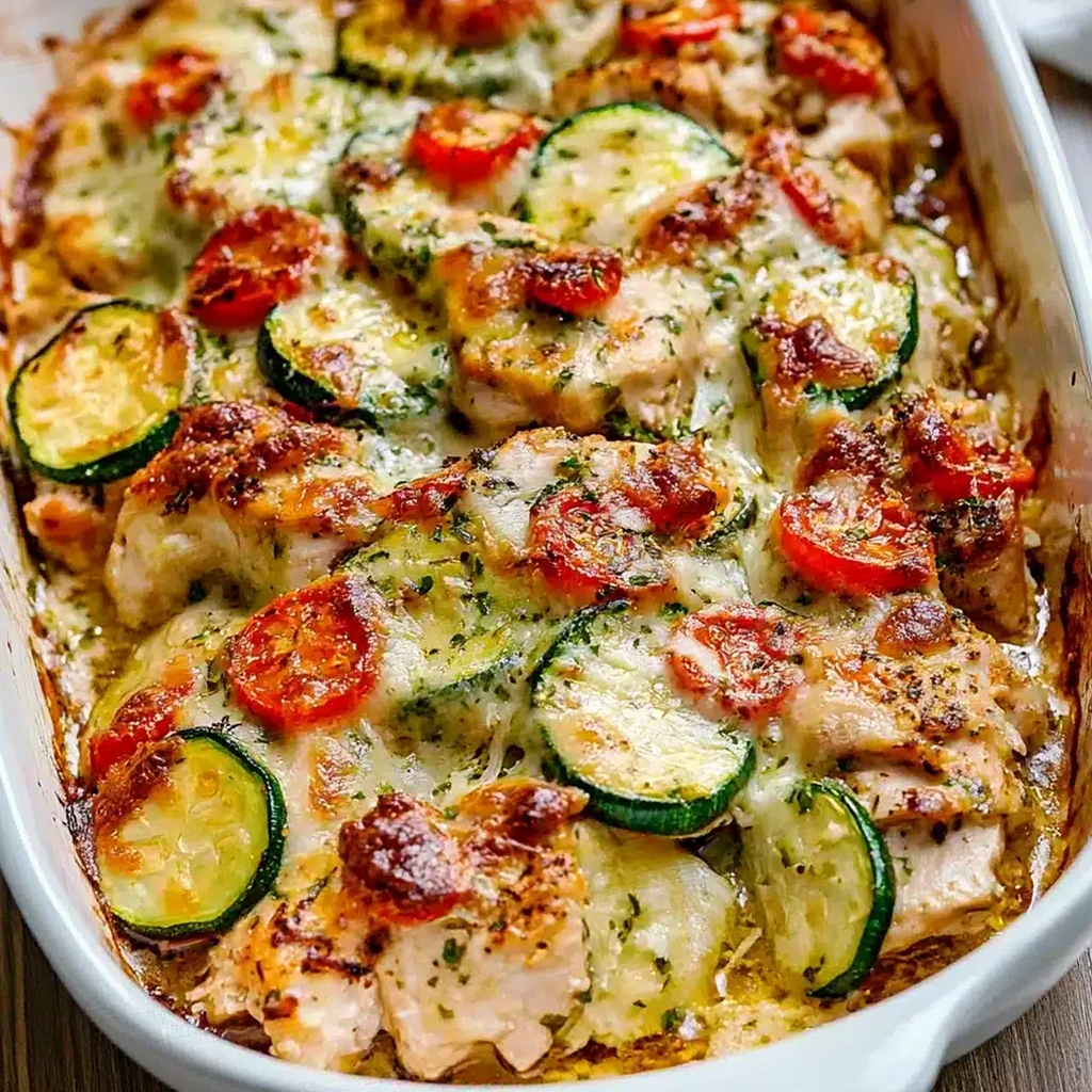One-Pan Mediterranean Chicken and Zucchini Bake 3 Recipe image