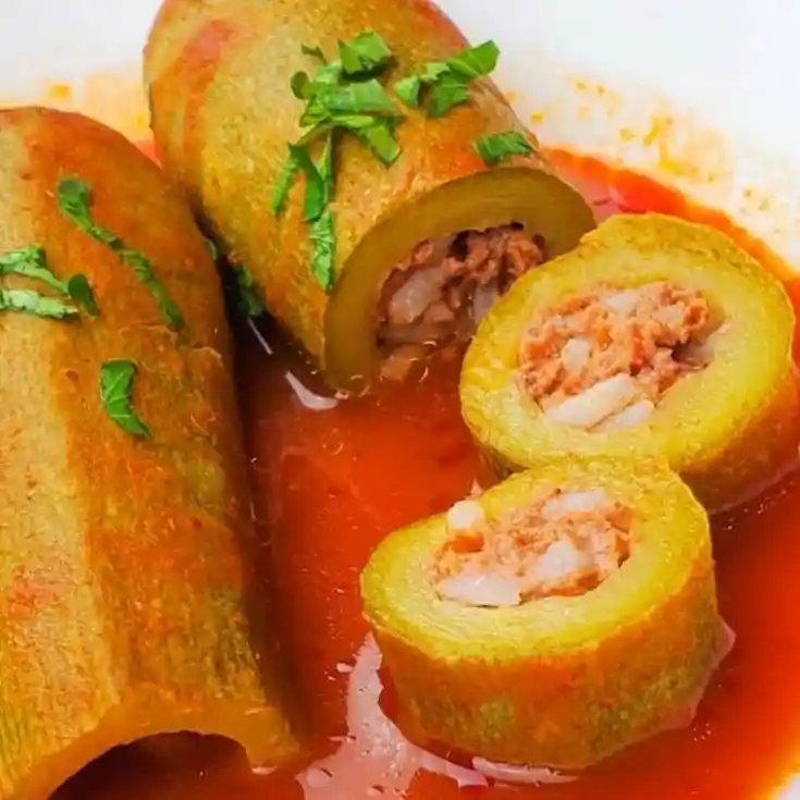 Traditional Lebanese Stuffed Zucchini (Kousa Mahshi) 3 Recipe image