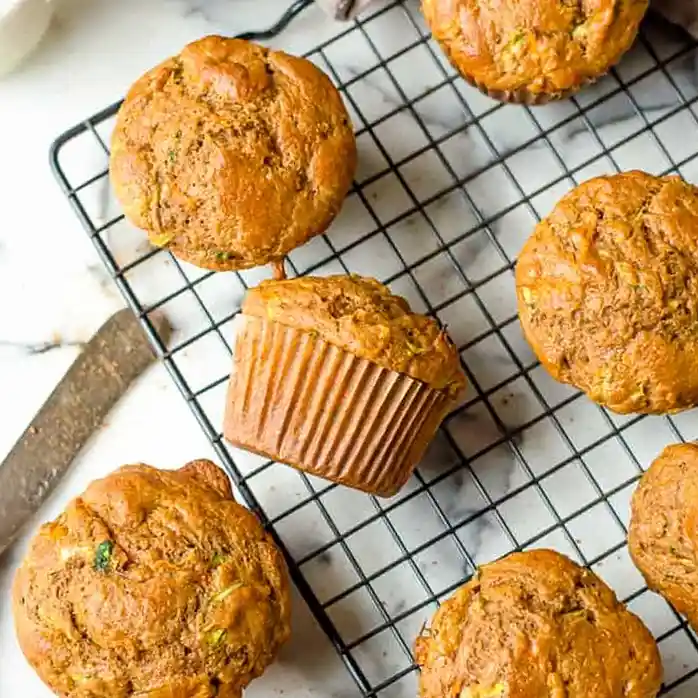 Whole Wheat Zucchini and Carrot Muffins 3 Recipe image