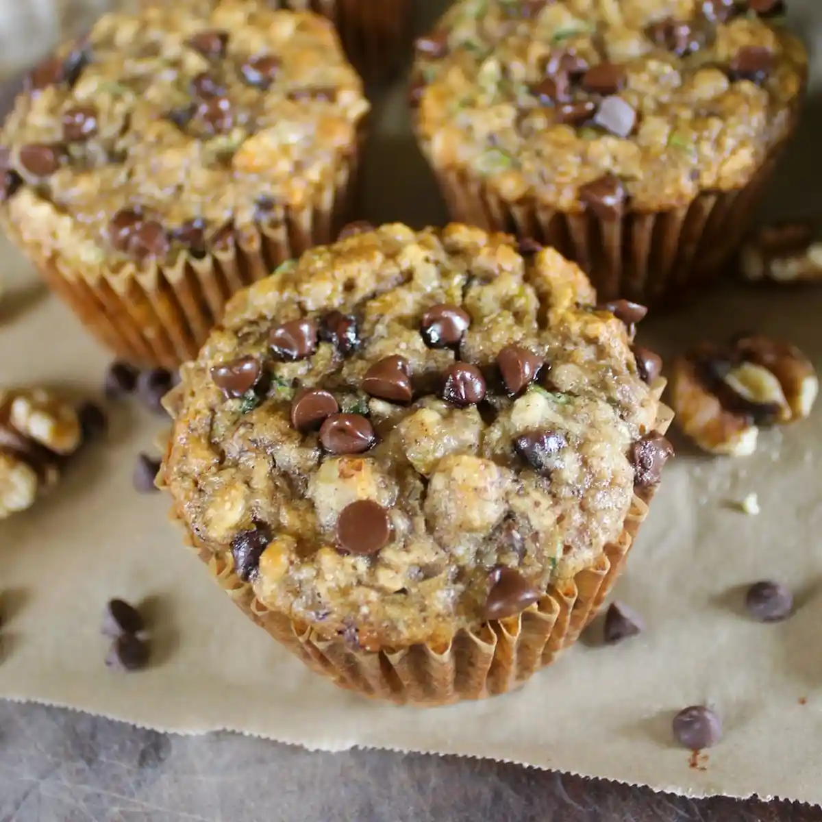 Healthy Zucchini Banana Bread Muffins 3 Recipe image