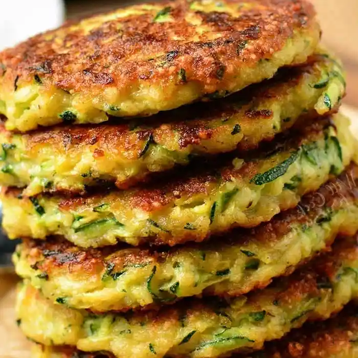 Cheesy Pan-Fried Zucchini Fritters 3 Recipe image