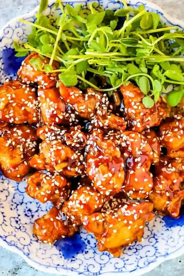 Crispy Air Fryer Sesame Chicken with Sticky Glaze 3 Recipe image