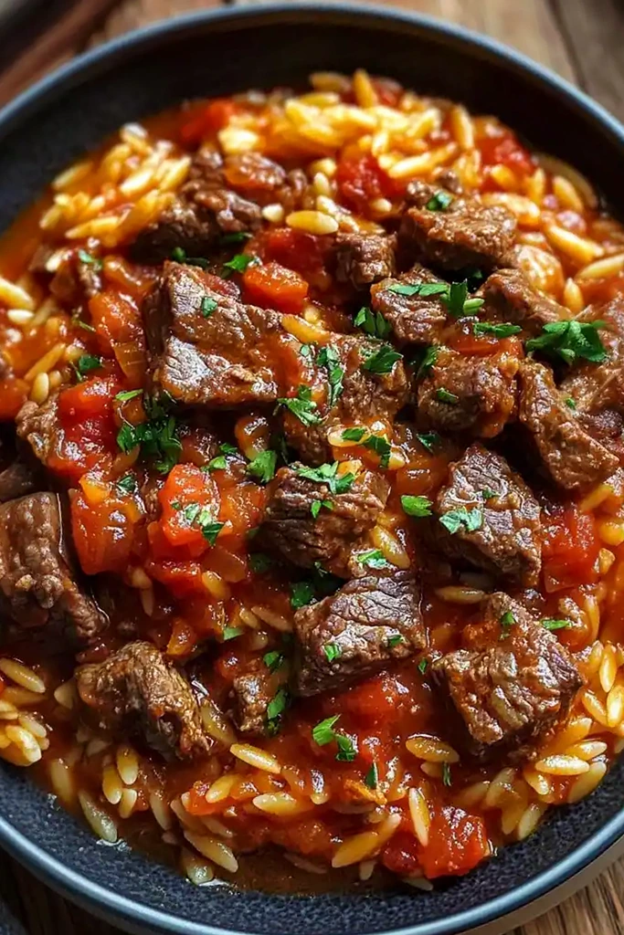 Hearty Beef Giouvetsi: Traditional Greek Beef Orzo Pasta 3 Recipe image