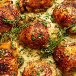 Creamy Garlic Chicken Thighs with Parmesan Sauce 4 Creamy Garlic Chicken Thighs with Parmesan Sauce