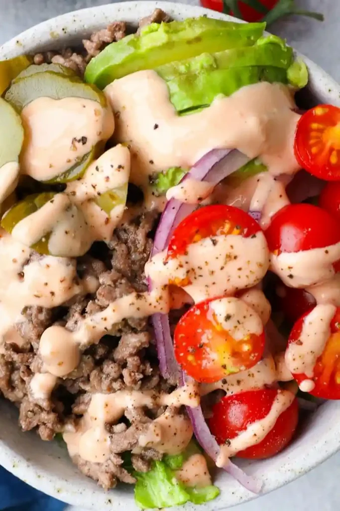 Healthy Low-Carb Burger Bowls