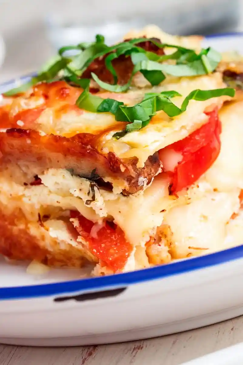 Creamy Caprese Chicken Lasagna 3 Recipe image