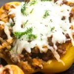 Cheeseburger Stuffed Bell Peppers 4 Cheeseburger Stuffed Bell Peppers