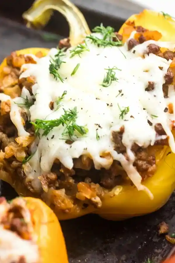 Cheeseburger Stuffed Bell Peppers 3 Recipe image