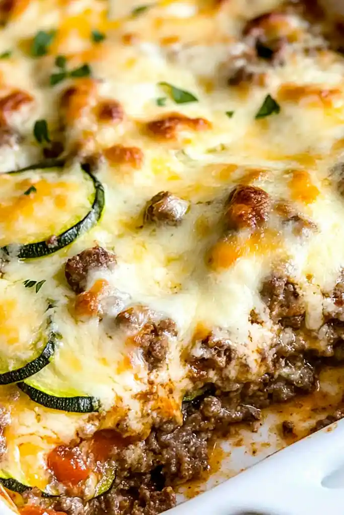 Cheesy Ground Beef and Zucchini Casserole 3 Recipe image