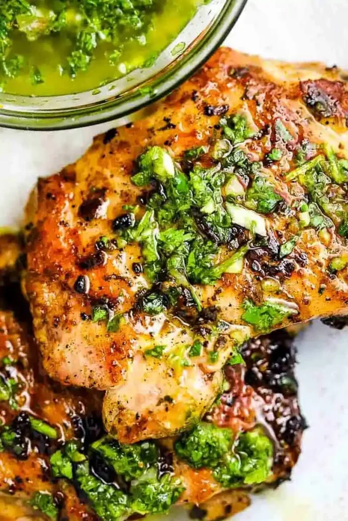 Grilled Chicken Thighs with Chimichurri