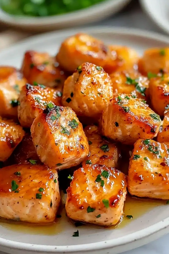 Crispy Air Fryer Honey Garlic Salmon Bites (20-Minutes) 3 Recipe image