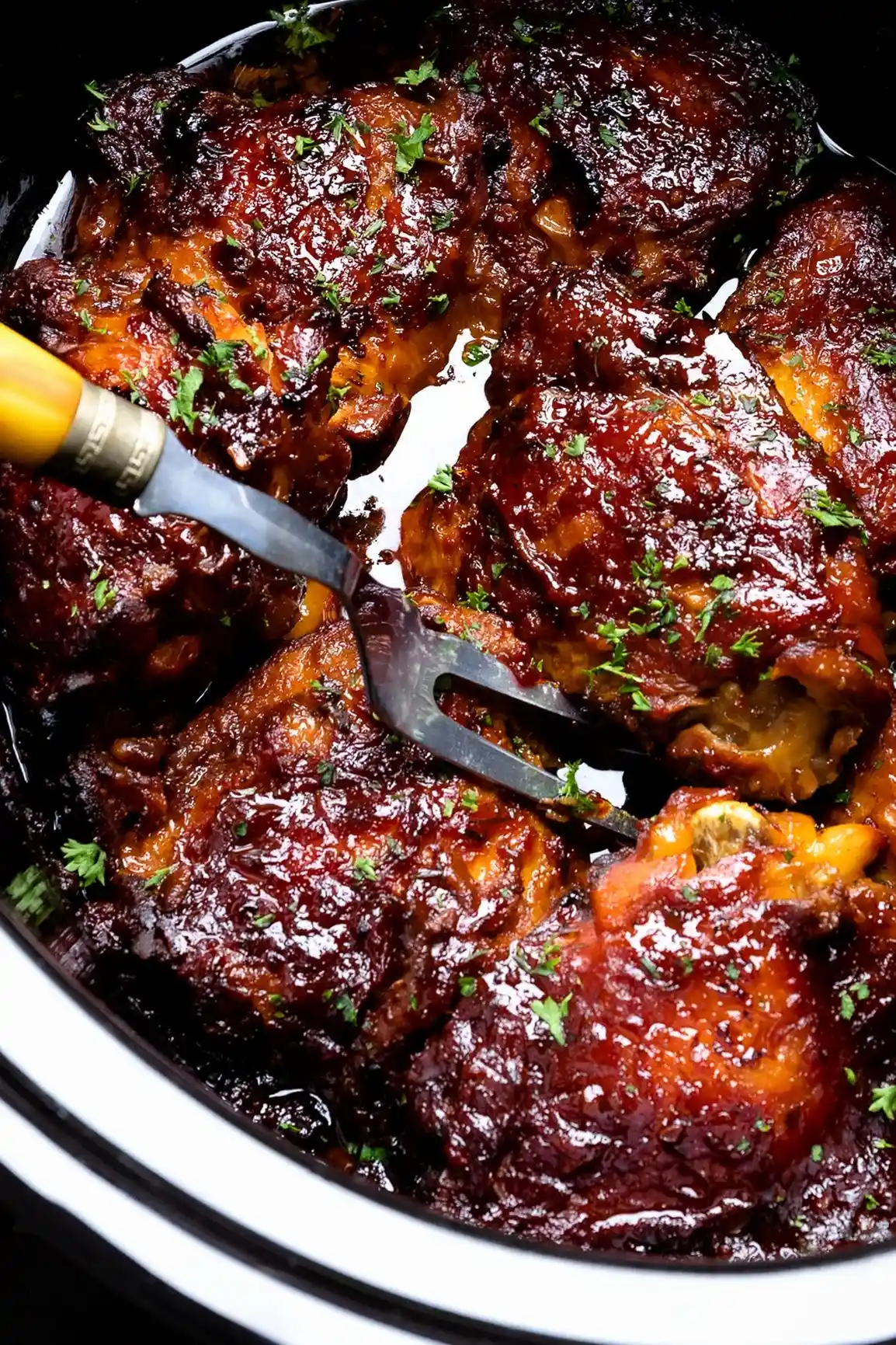 Slow Cooker Honey Garlic Chicken Thighs 3 Recipe image
