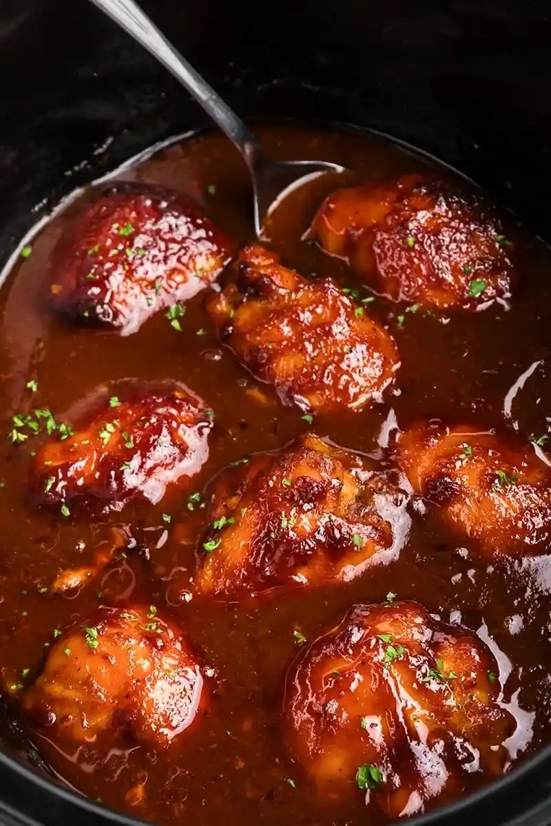 Tender Slow Cooker BBQ Chicken Thighs 3 Recipe image