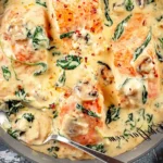 Creamy Salmon Florentine with Spinach and Mushrooms 4 Creamy Salmon Florentine with Spinach and Mushrooms