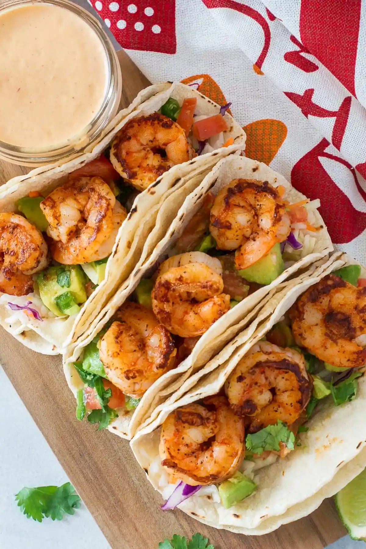 Easy Shrimp Tacos with Pineapple Chipotle Sauce 3 Recipe image