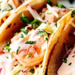 Crispy Searing Shrimp Tacos with Spicy Cream Sauce 4 Crispy Searing Shrimp Tacos with Spicy Cream Sauce