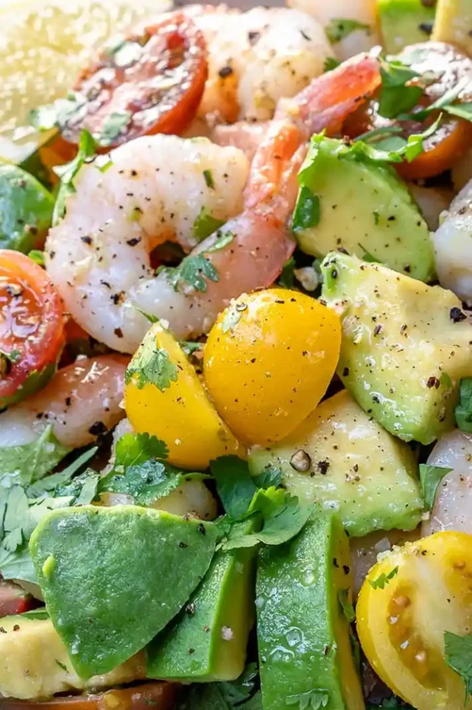 Lemony Shrimp, Avocado, and Tomato Salad