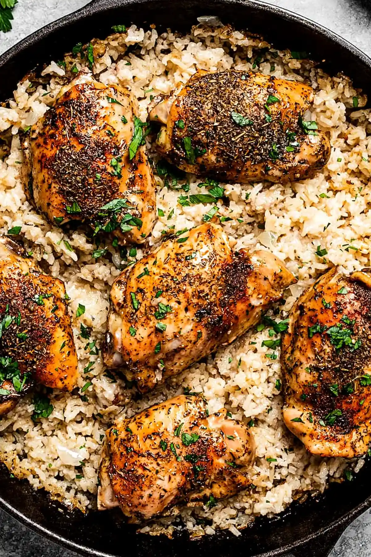 One-Pot Oven Baked Garlic Butter Chicken and Rice 3 Recipe image