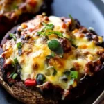 Ground Beef Taco Stuffed Portobello Mushrooms 4 Ground Beef Taco Stuffed Portobello Mushrooms