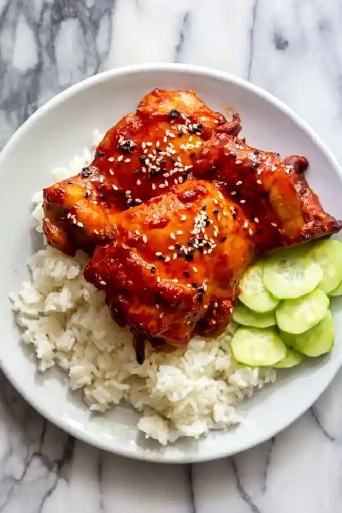 Sweet and Spicy Baked Korean Chicken Thighs 3 Recipe image