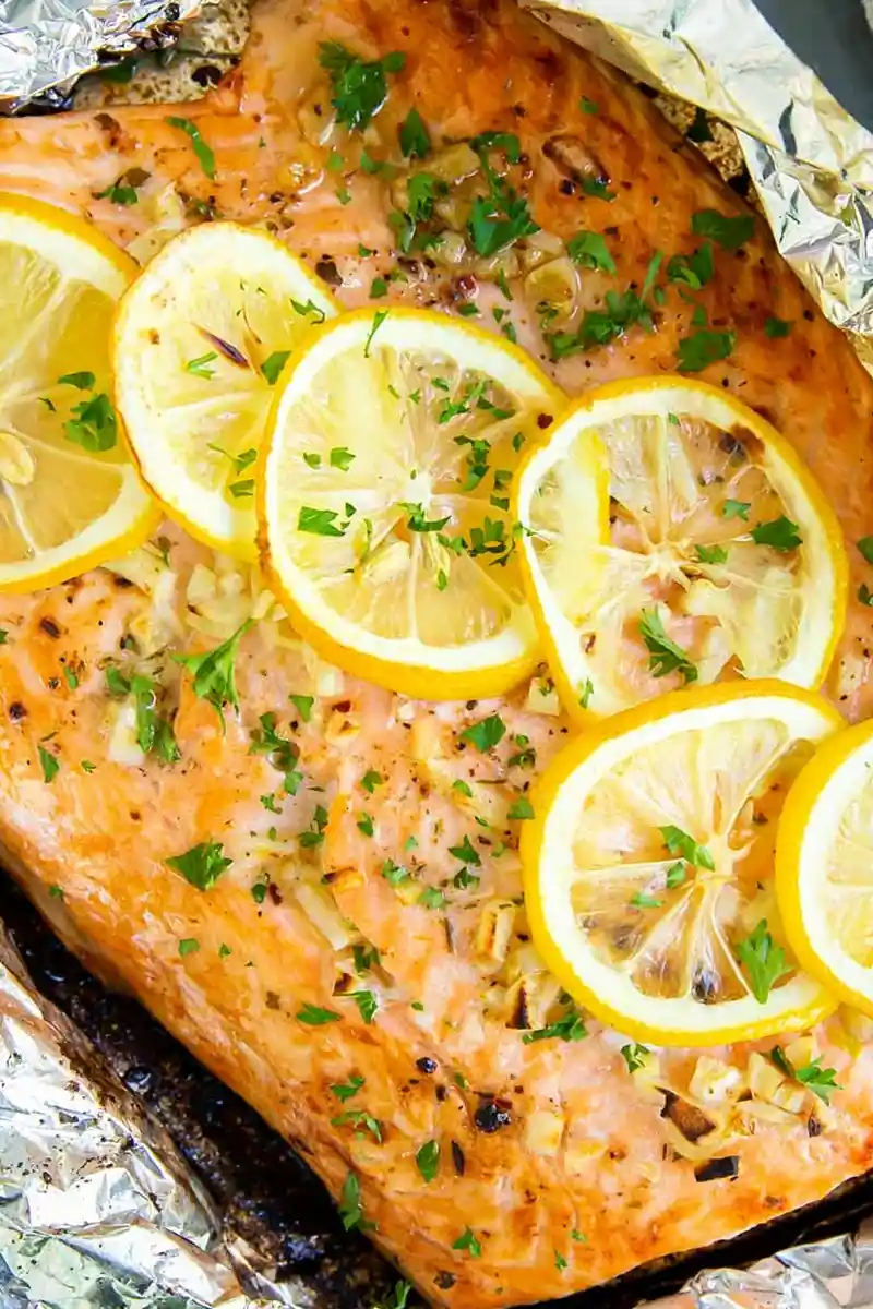 Lemon Garlic Butter Baked Salmon in Foil 3 Recipe image