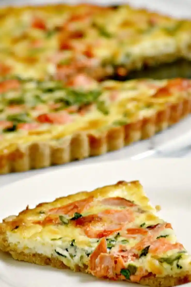 Creamy Salmon and Spinach Quiche 3 Recipe image