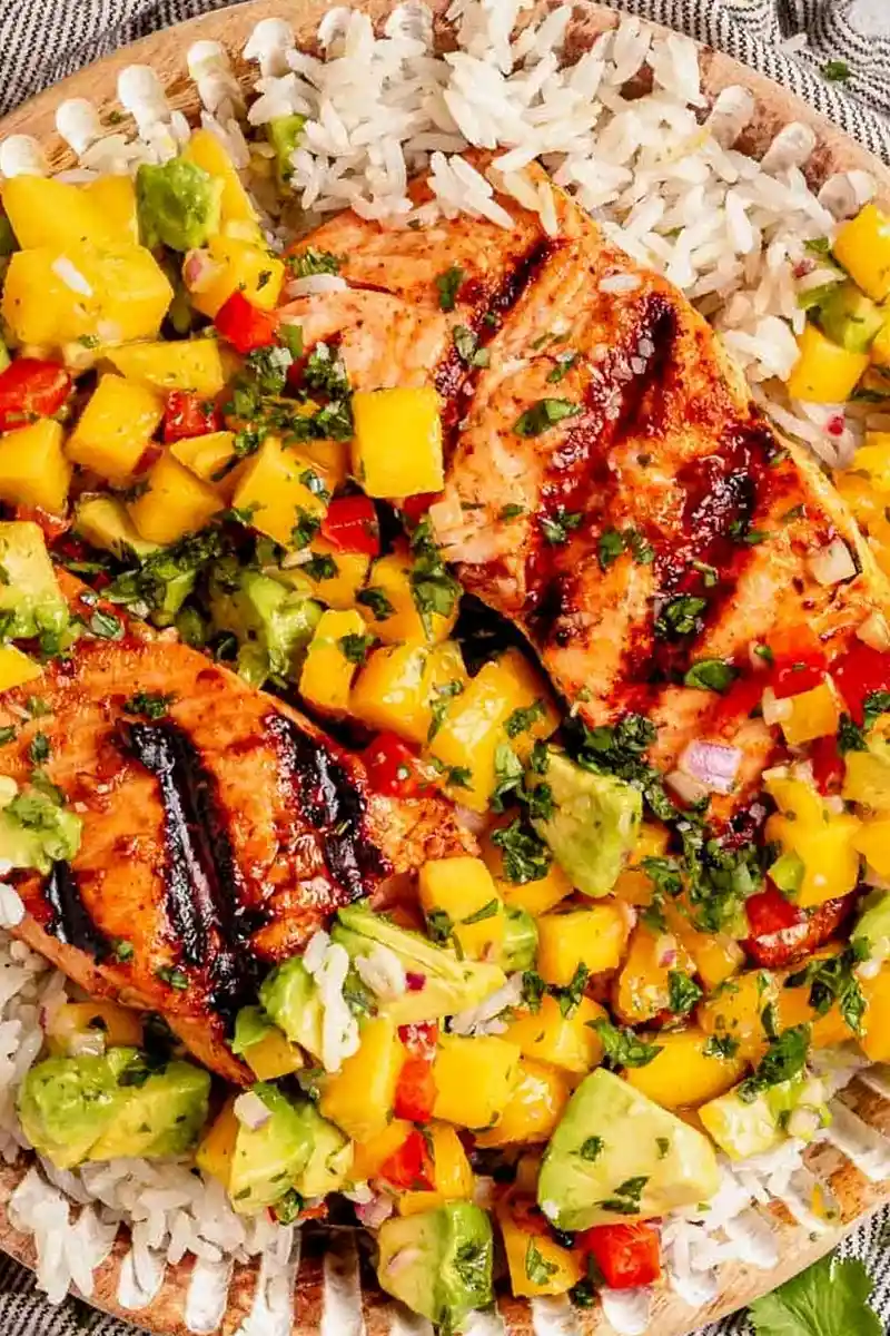 Grilled Salmon with Zesty Mango Salsa 3 Recipe image