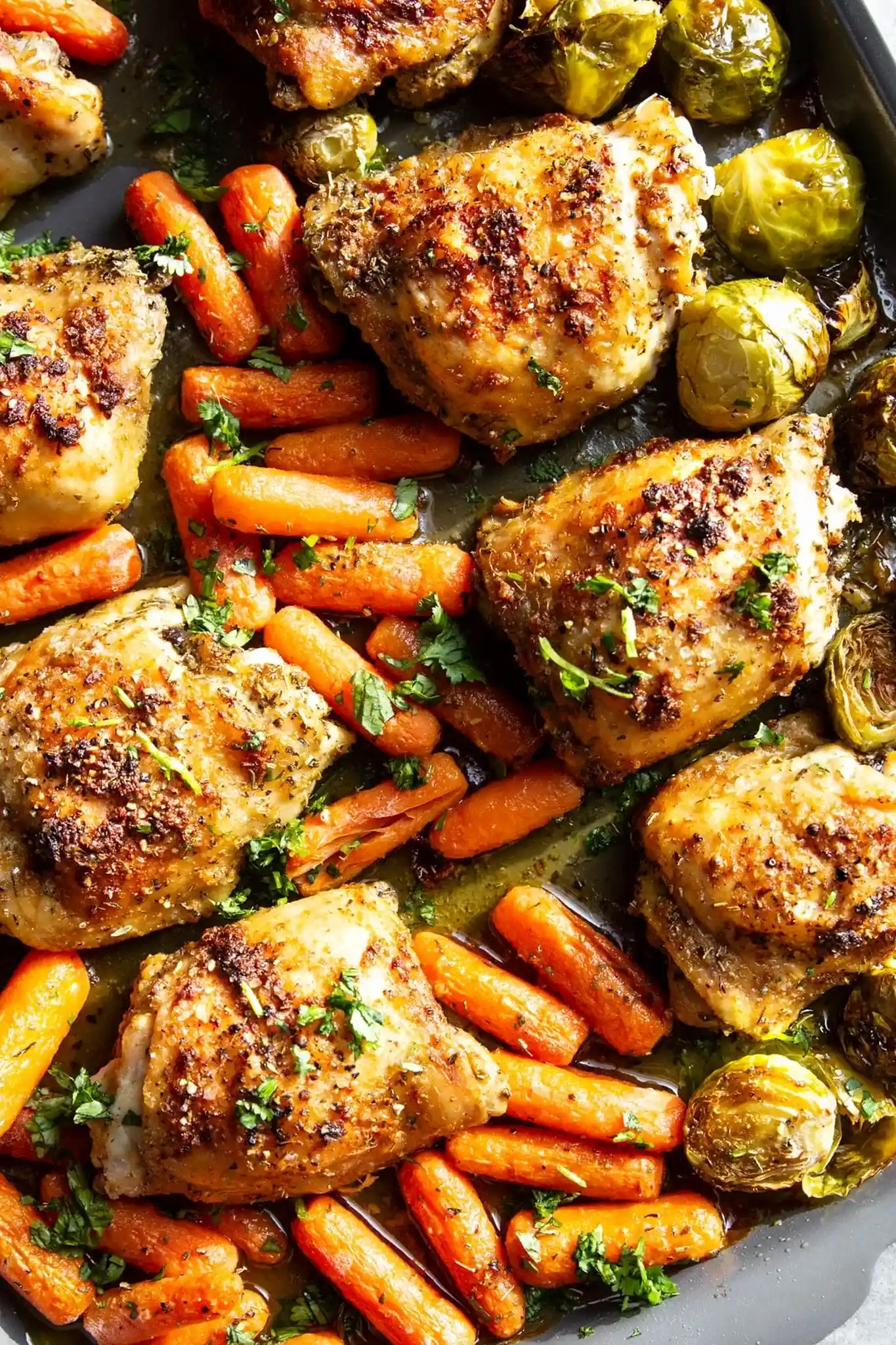 Sheet Pan Chicken Thighs and Roasted Vegetables 3 Recipe image