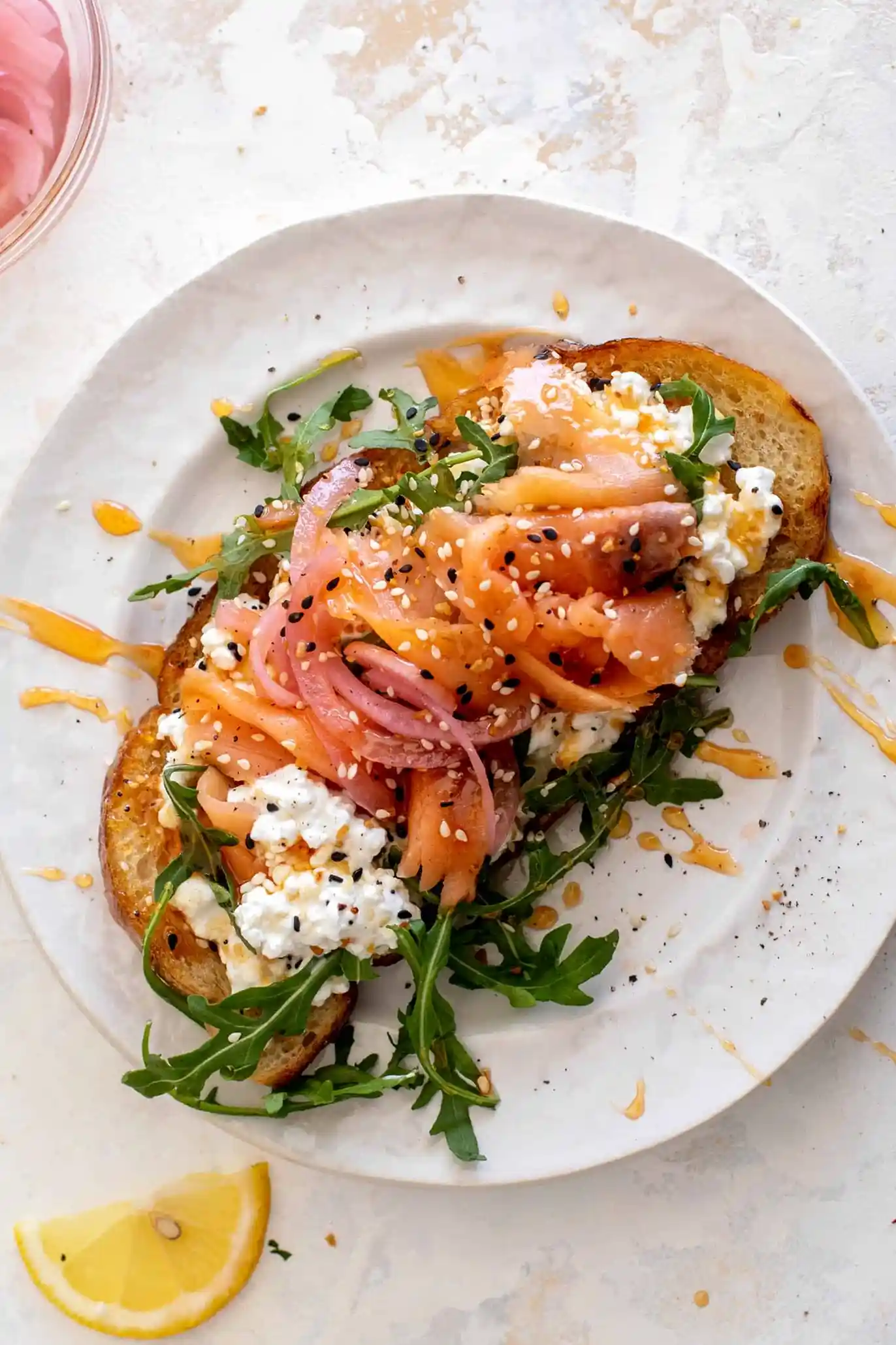 Smoked Salmon Cottage Cheese Toast 3 Recipe image
