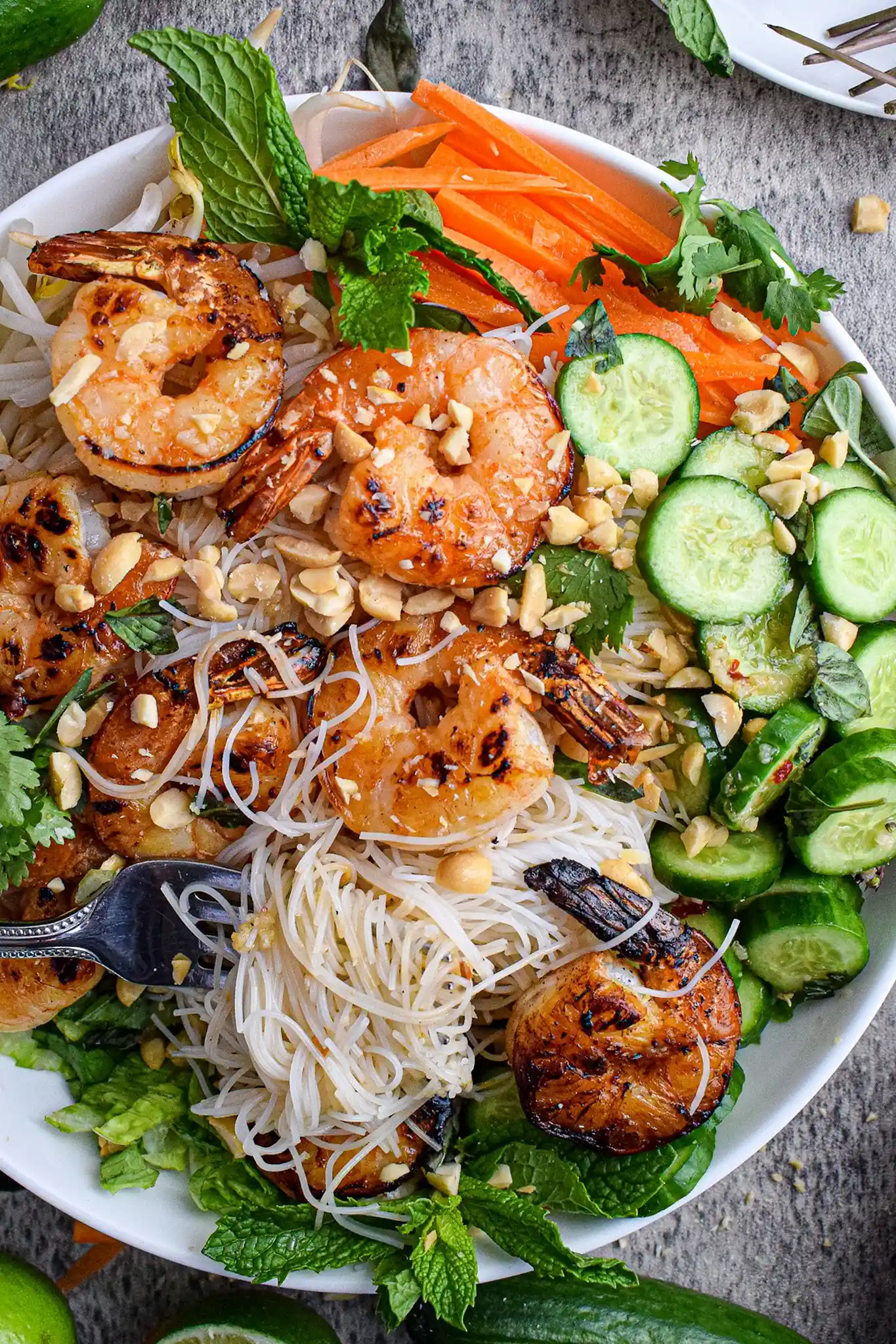 Zesty Shrimp and Cucumber Rice Noodle Bowls 3 Recipe image