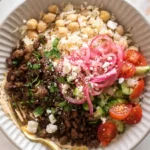 Mediterranean Beef Bowls with Jasmine Rice and Chickpeas 4 Mediterranean Beef Bowls with Jasmine Rice and Chickpeas