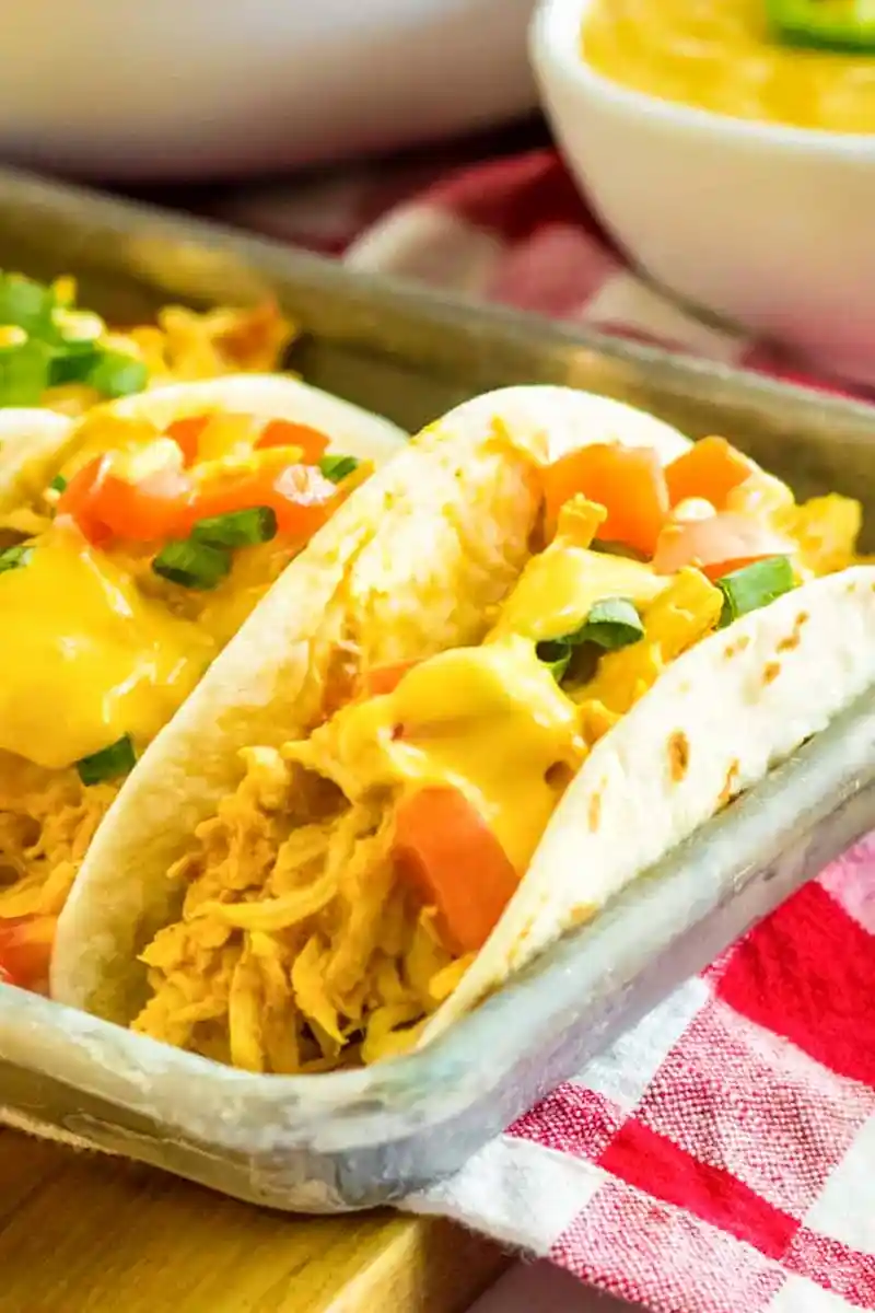 Slow Cooker Queso Chicken Tacos 3 Slow Cooker Queso Chicken Tacos