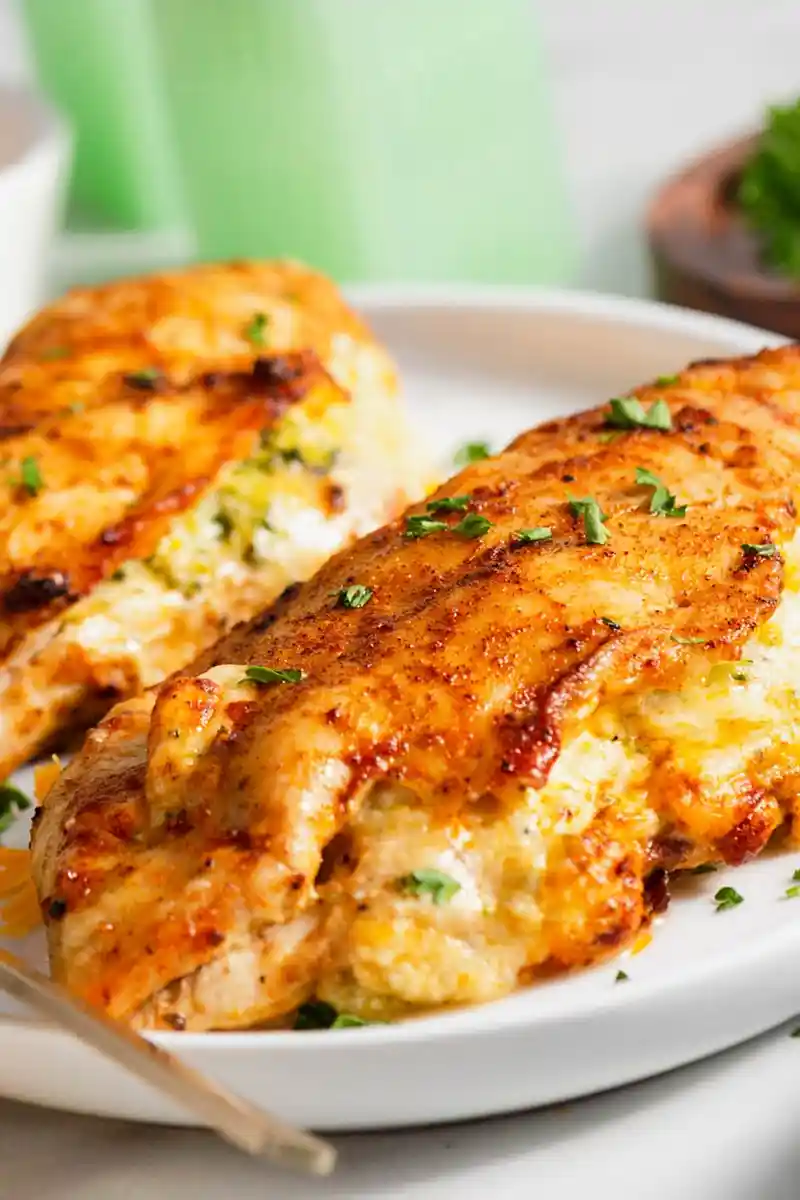 Air Fryer Broccoli and Cheese Stuffed Chicken Breasts 3 Recipe image