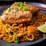Glazed Asian Salmon with Chili Lime Noodles 4 Glazed Asian Salmon with Chili Lime Noodles