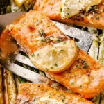 Oven Baked Salmon and Asparagus with Lemon Garlic Butter 4 Oven Baked Salmon and Asparagus with Lemon Garlic Butter