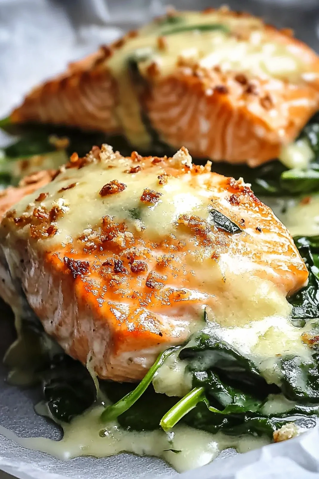 Creamy Baked Salmon with Spinach and Mozzarella 3 Recipe image