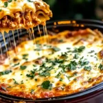 Slow Cooker Layered Meat and Cheese Lasagna 4 Slow Cooker Layered Meat and Cheese Lasagna