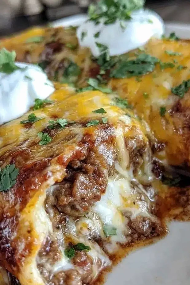Cheesy Ground Beef Enchiladas 3 Cheesy Ground Beef Enchiladas
