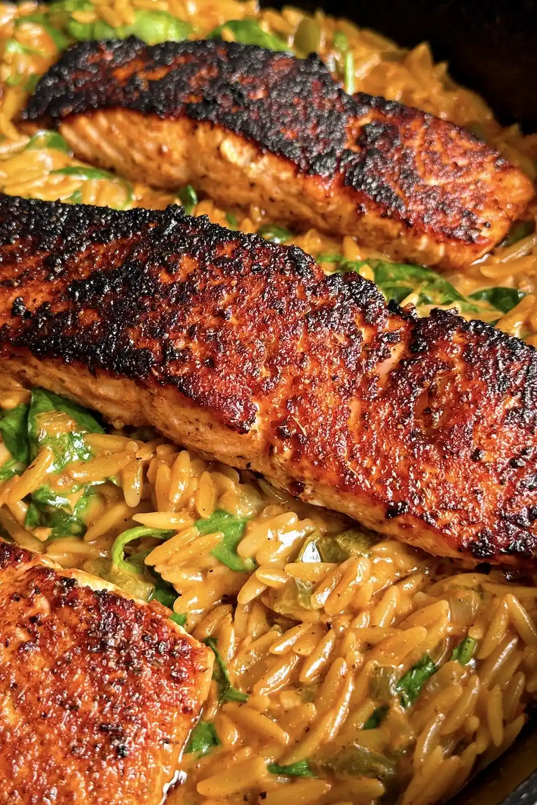 One-Pan Creamy Cajun Salmon Orzo 3 Recipe image