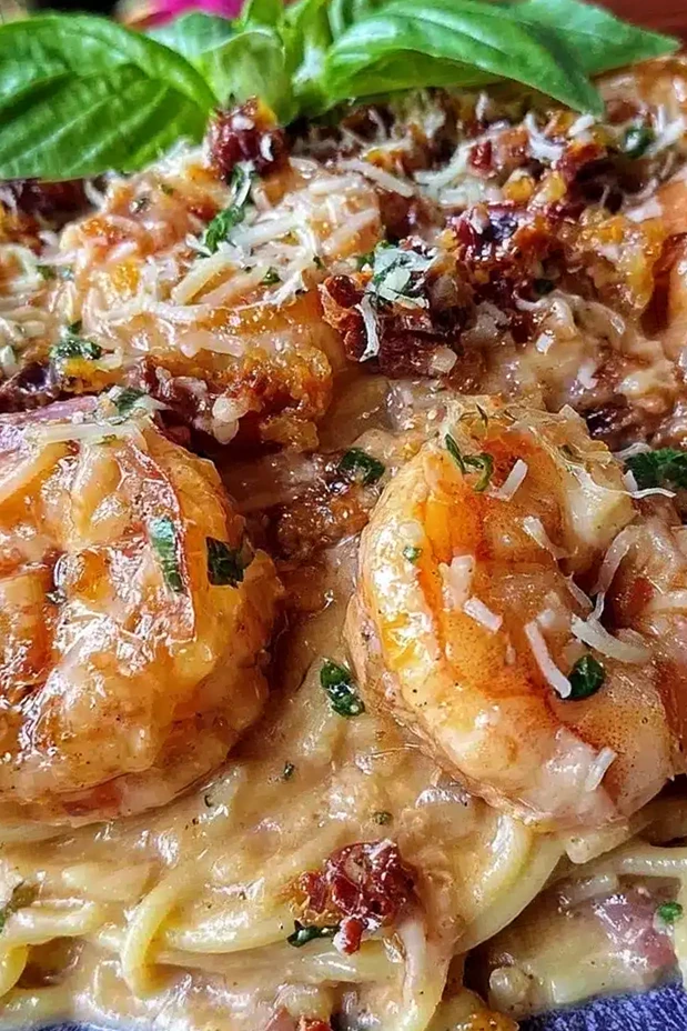 Creamy Crockpot Marry Me Shrimp Pasta 3 Recipe image
