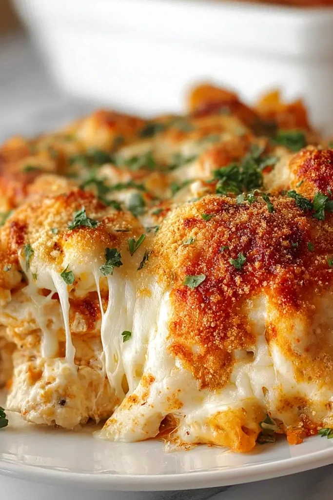 Easy Dump and Bake Chicken Parmesan Casserole 3 Recipe image